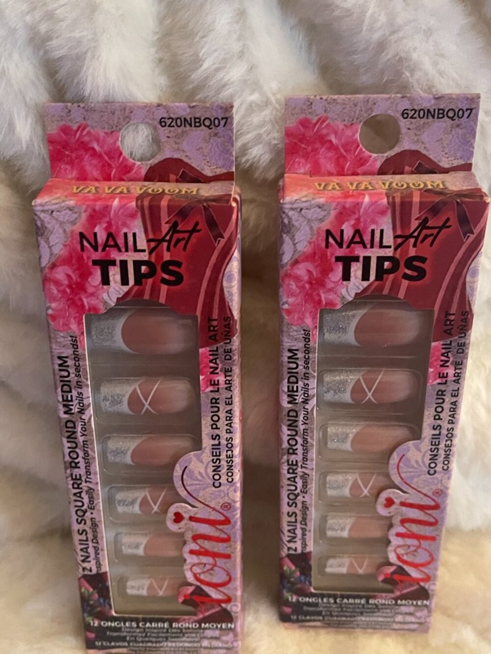 Ioni Nail Tips 2 Pack French Style Press On Nails Ballerina Long New